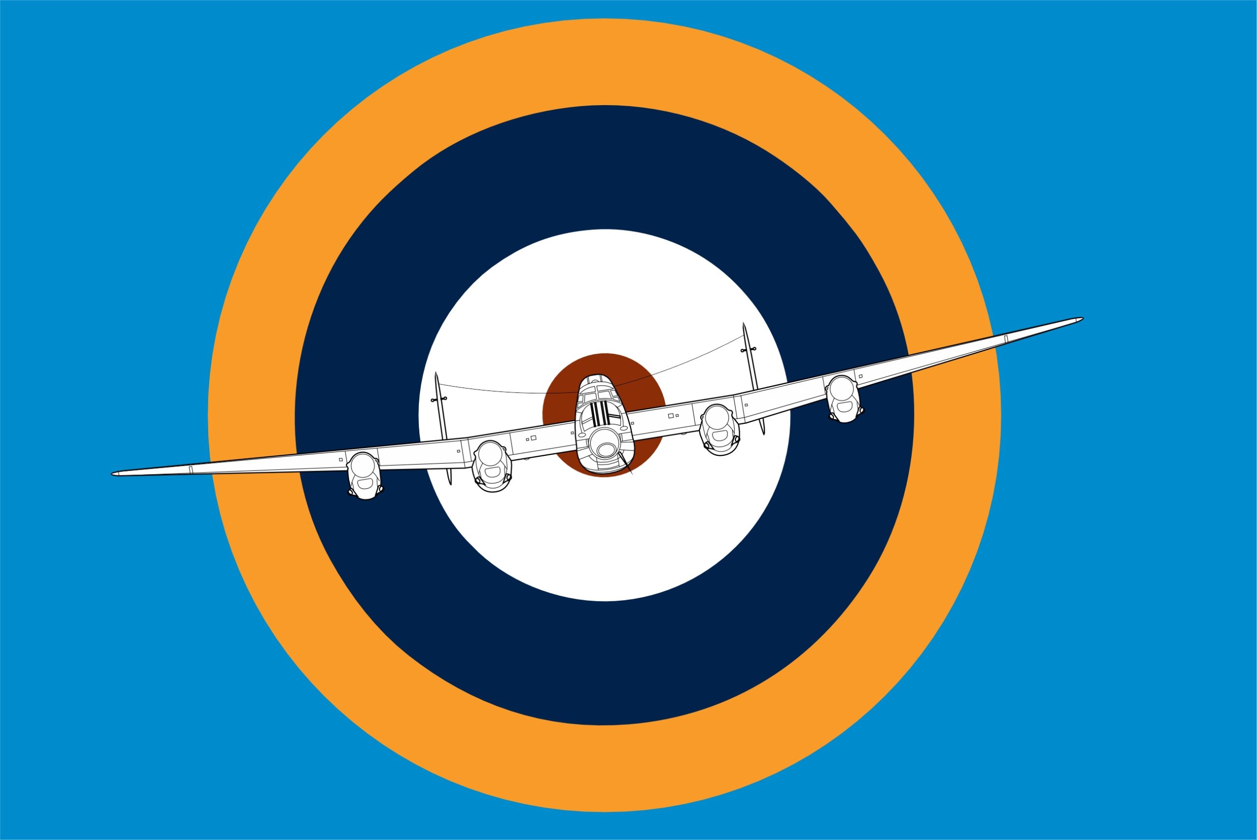 RAF roundel with Avron Lancaster t-shirt print