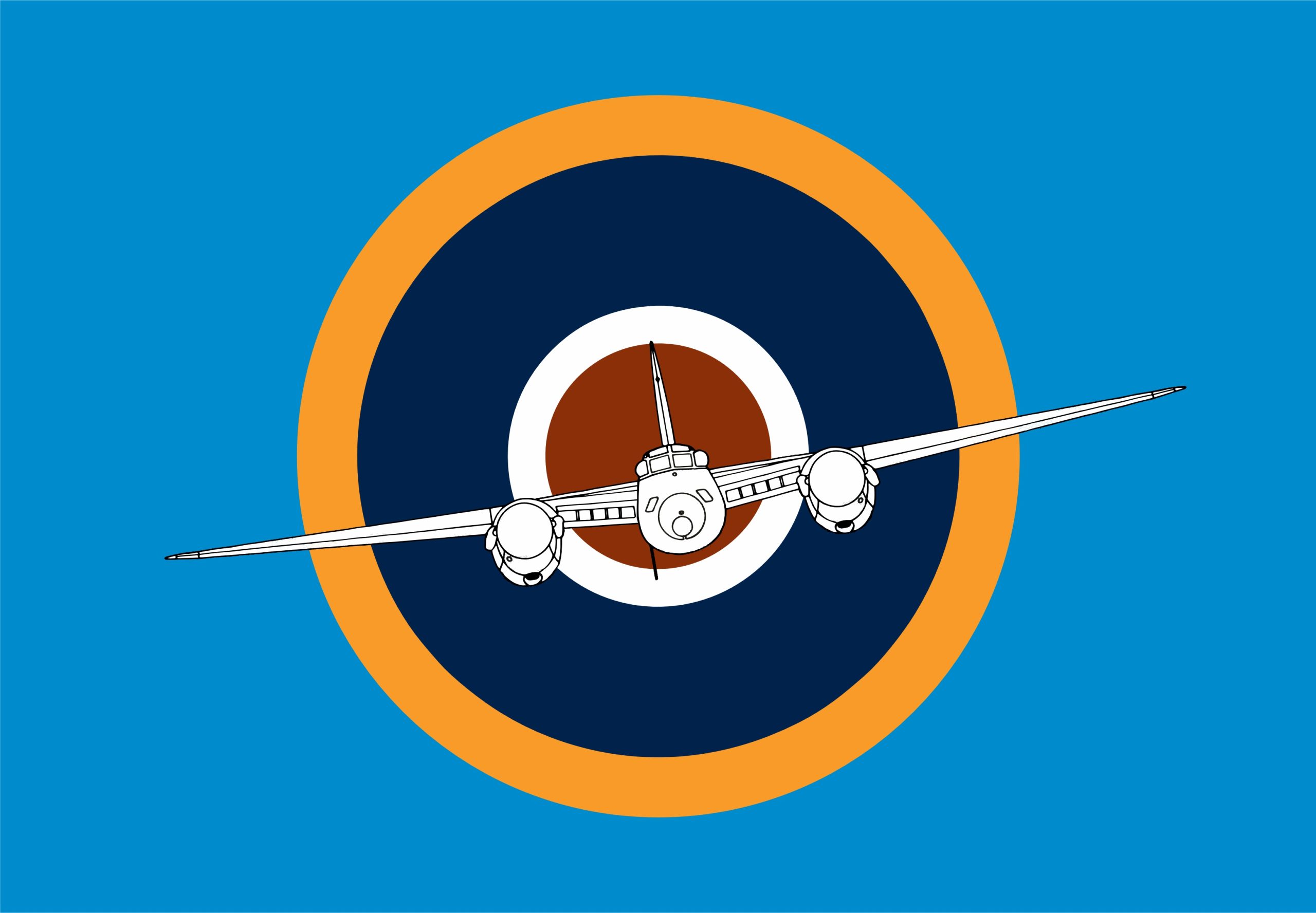 RAF roundel with De Havilland Mosquito t-shirt print