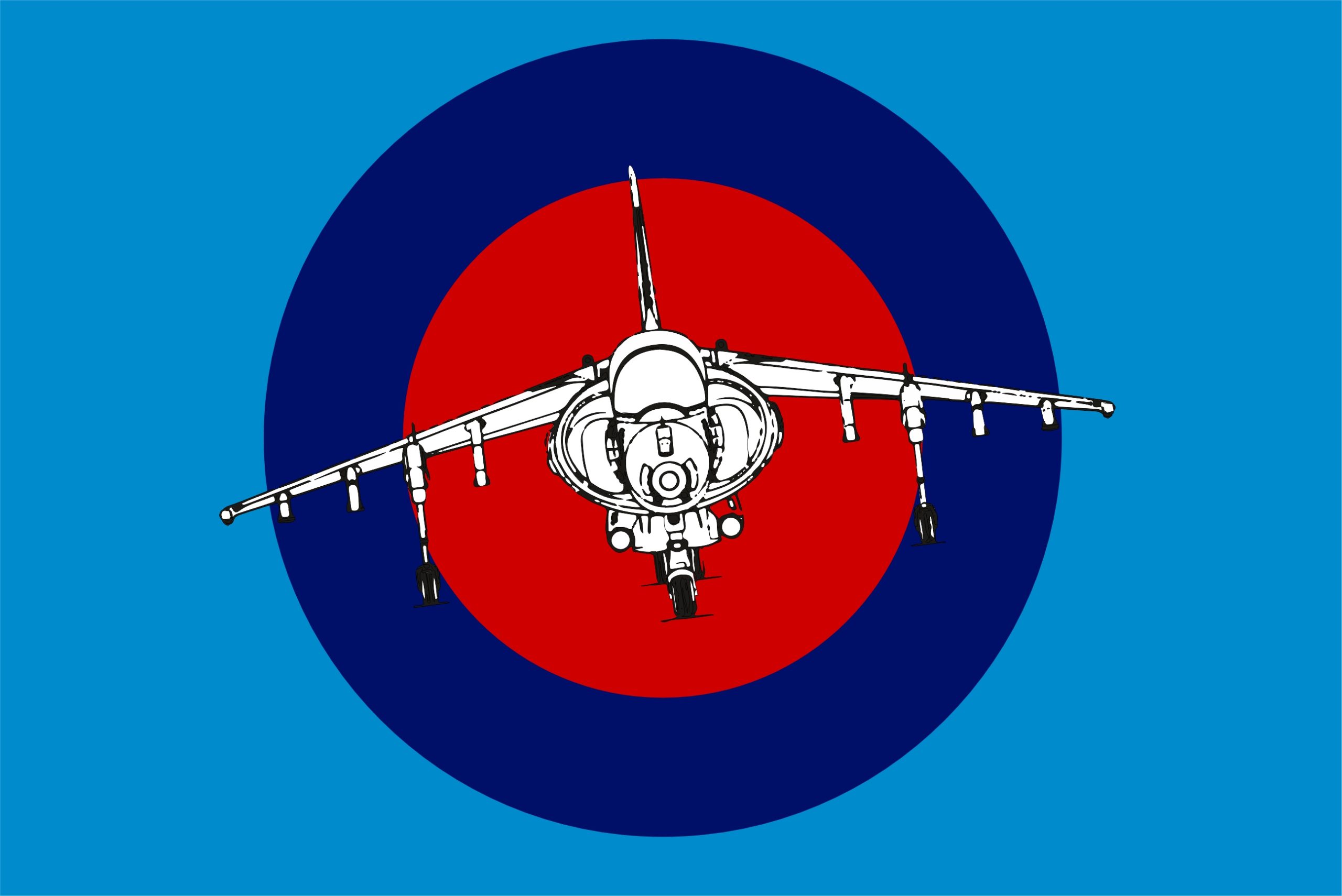 RAF roundel with Harrier GR7 t-shirt print
