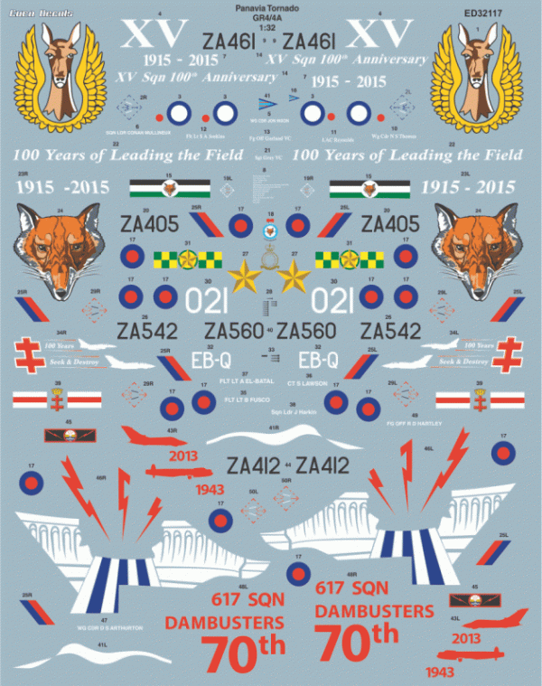 EURO DECALS TORNADO GR.4/4A ED32117 Vendors Board Large Scale Planes