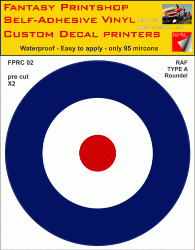 FPRC02 RAF Type A roundels Vinyl Stickers WW11