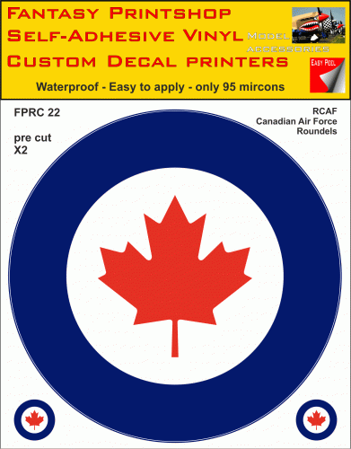 FPRC022 RCAF Canadian Air Force Vinyl Stickers decals roundels