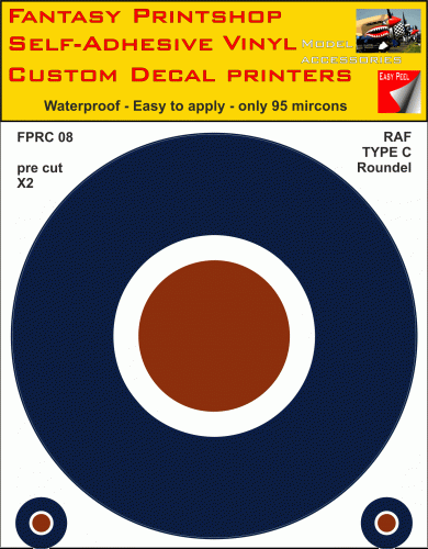 FPRC08 RAF Type C roundels ww11 vinyl stickers decals
