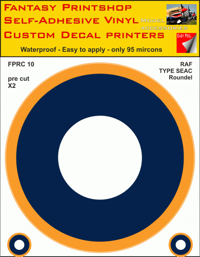 FPRC010 RAF Type SEAC Low Vis roundels ww11 vinyl stickers decals
