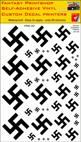 FPRC551 German swastika vinyl stickers decals