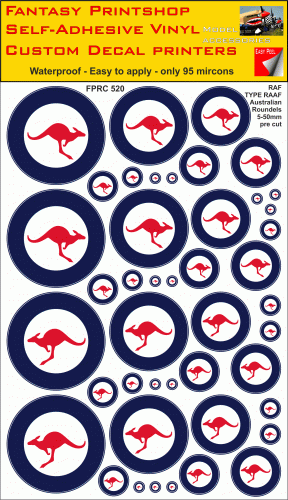 RAAF Type Australian Vinyl stickers roundels decals roundels mixed FPRC520