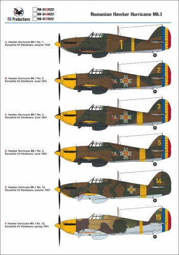 RB D Productions Romanian Hawker Hurricane MK.1 Decals