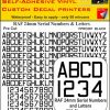FPRC897 24mm BLACK RAF Serial Numbers and Letters radio control RC Pre Cut vinyl letters