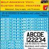 US 45 DEG ID pre cut NUMBERS and LETTERS 16MM WHITE