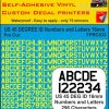 US 45 DEG ID pre cut NUMBERS and LETTERS 16MM YELLOW