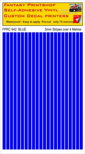 FPRC642 Blue 5mm vinyl RC stripes