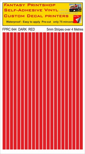 FPRC644 Dark Red 5mm vinyl RC stripes