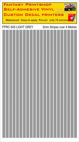 FPRC645 Light Grey 5mm vinyl RC stripes