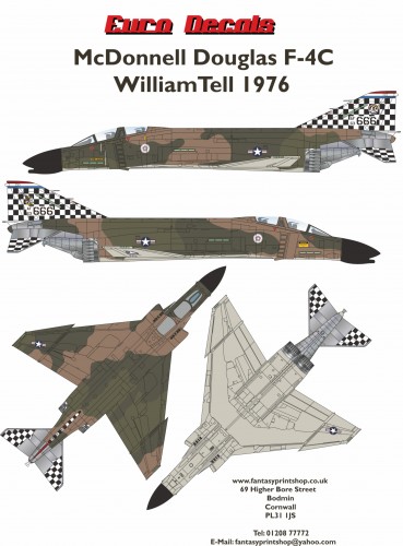 Eurodecals ED-48125 McDonnell Douglas F-4C Phantom William Tell 1976 Decals transfers