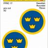 FPRC017 Swedish roundels 75mm RC vinyl stickers