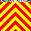 1-12 14mm A5L Yellow - Red Reflective CHEVRON vinyl sticker