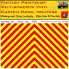 1-24 7mm A5L Yellow - Red Reflective CHEVRON vinyl sticker