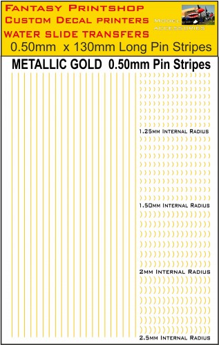 Fantasy Printshop metallic gold 0.50mm pin stripes FP550 decals transfers