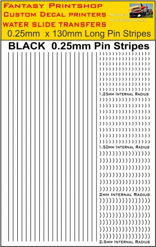 Fantasy Printshop black 0.25mm pin stripes FP525 decals transfers