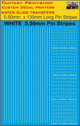 Fantasy Printshop white 0.50mm pin stripes FP550 decals transfers