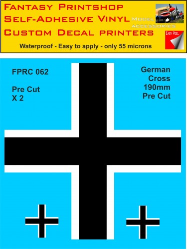 FPRC062 German Crosses 190mm vinyl sticker