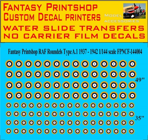 Fantasy Printshop FPNCF-144004 TYPE A.1 1937 - 1942 decals water slide transfers