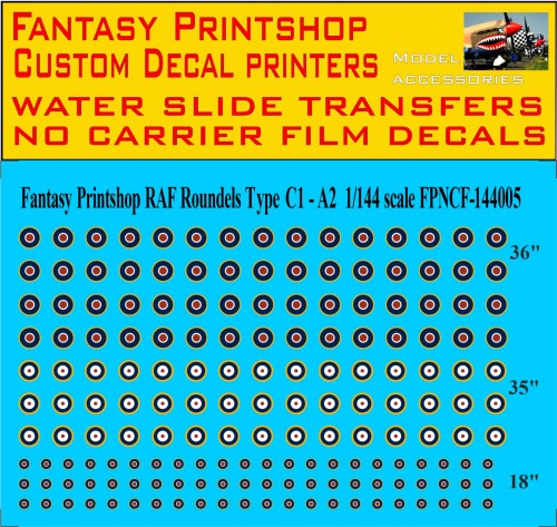 Fantasy Printshop FPNCF-144005 Type C1 - A2 decals water slide transfers