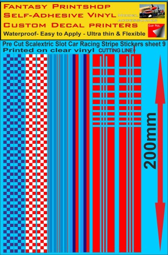 Fantasy printshop Slot Car Scalextric Stickers Decals racing stripes