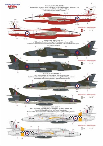 FPAF 48-002 Fantasy Printshop AIRFile Hawker Hunter twin seater decals 1/48 scale