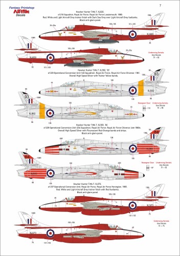 FPAF 48-002 Fantasy Printshop AIRFile Hawker Hunter twin seater decals 1/48 scale