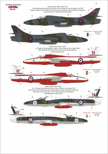 FPAF 48-002 Fantasy Printshop AIRFile Hawker Hunter twin seater decals 1/48 scale