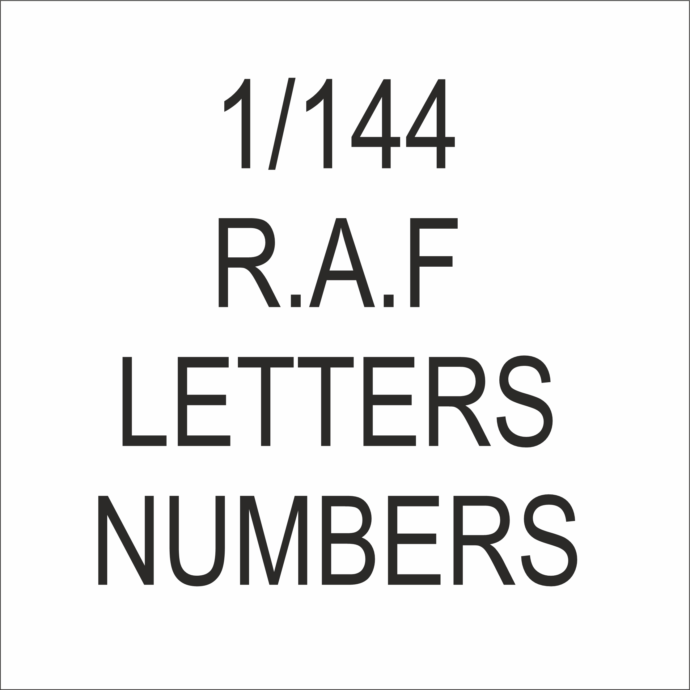1/144 R.A.F Letters Numbers
