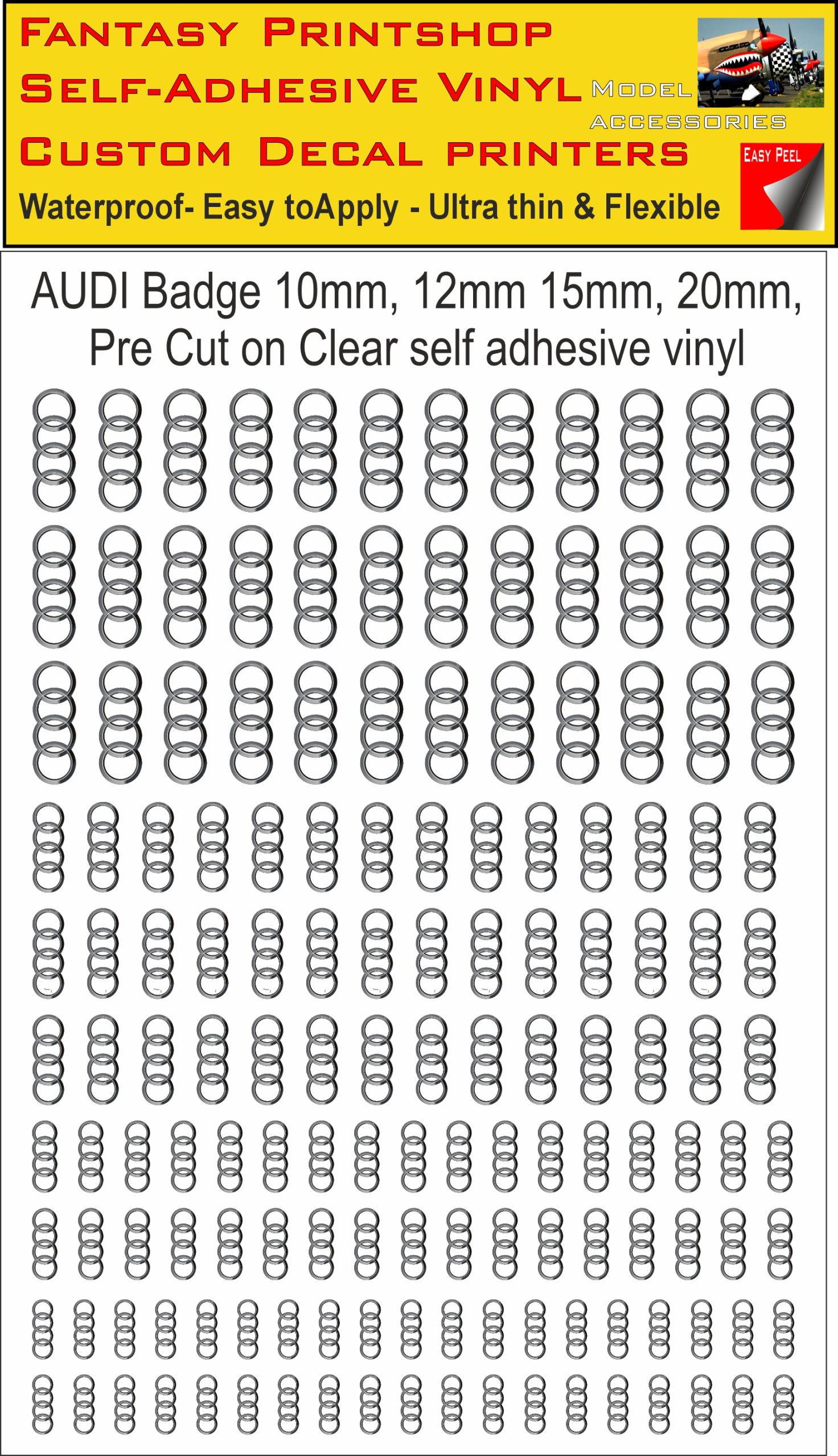AUDI slot car SCALEXTRIC CAR LOGO'S VINYL STICKERS