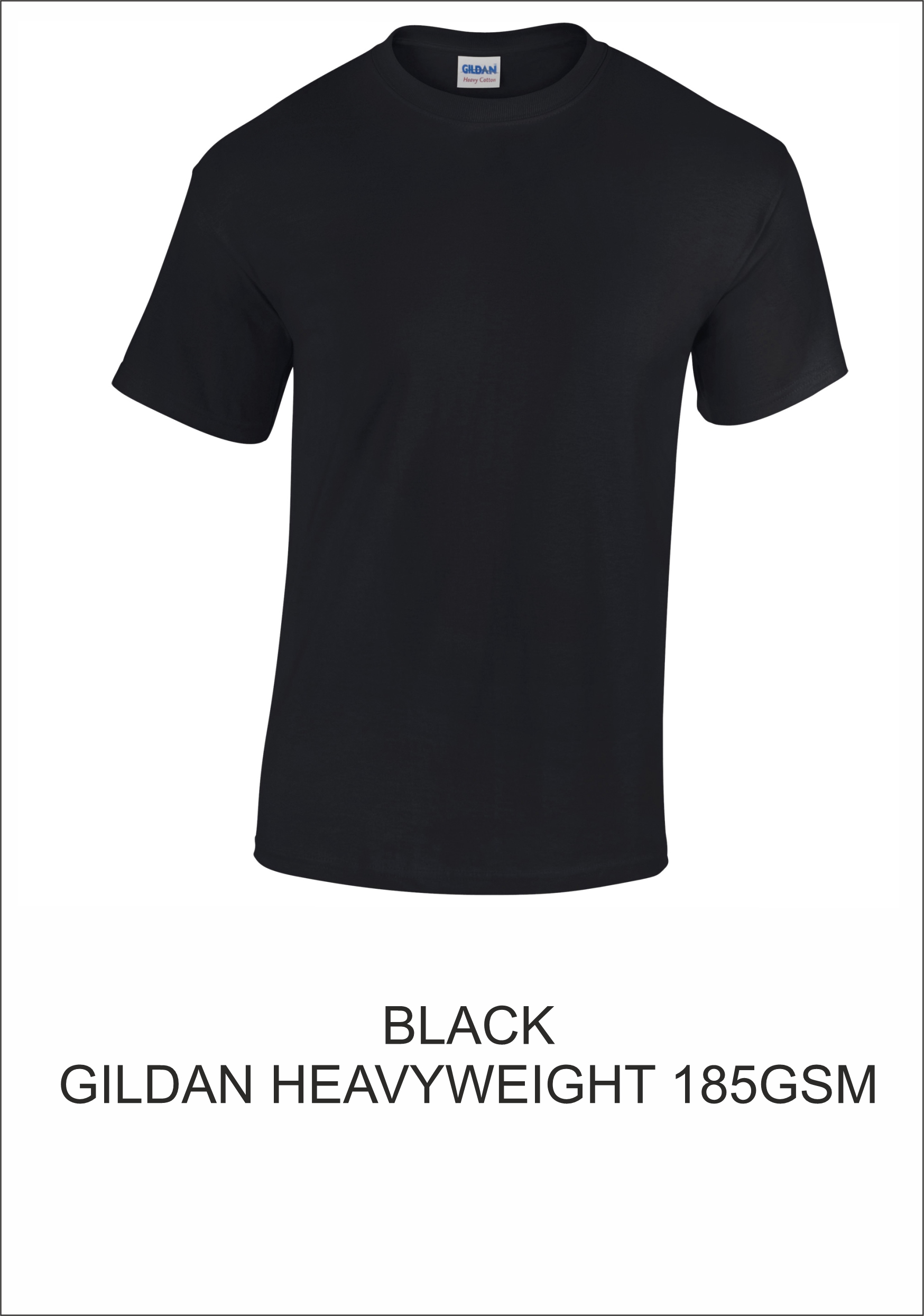 BLACK GILDAN T-SHIRT 185GSM for t-shirt printing BLACK GILDAN T-SHIRT 185GSM for t-shirt printing