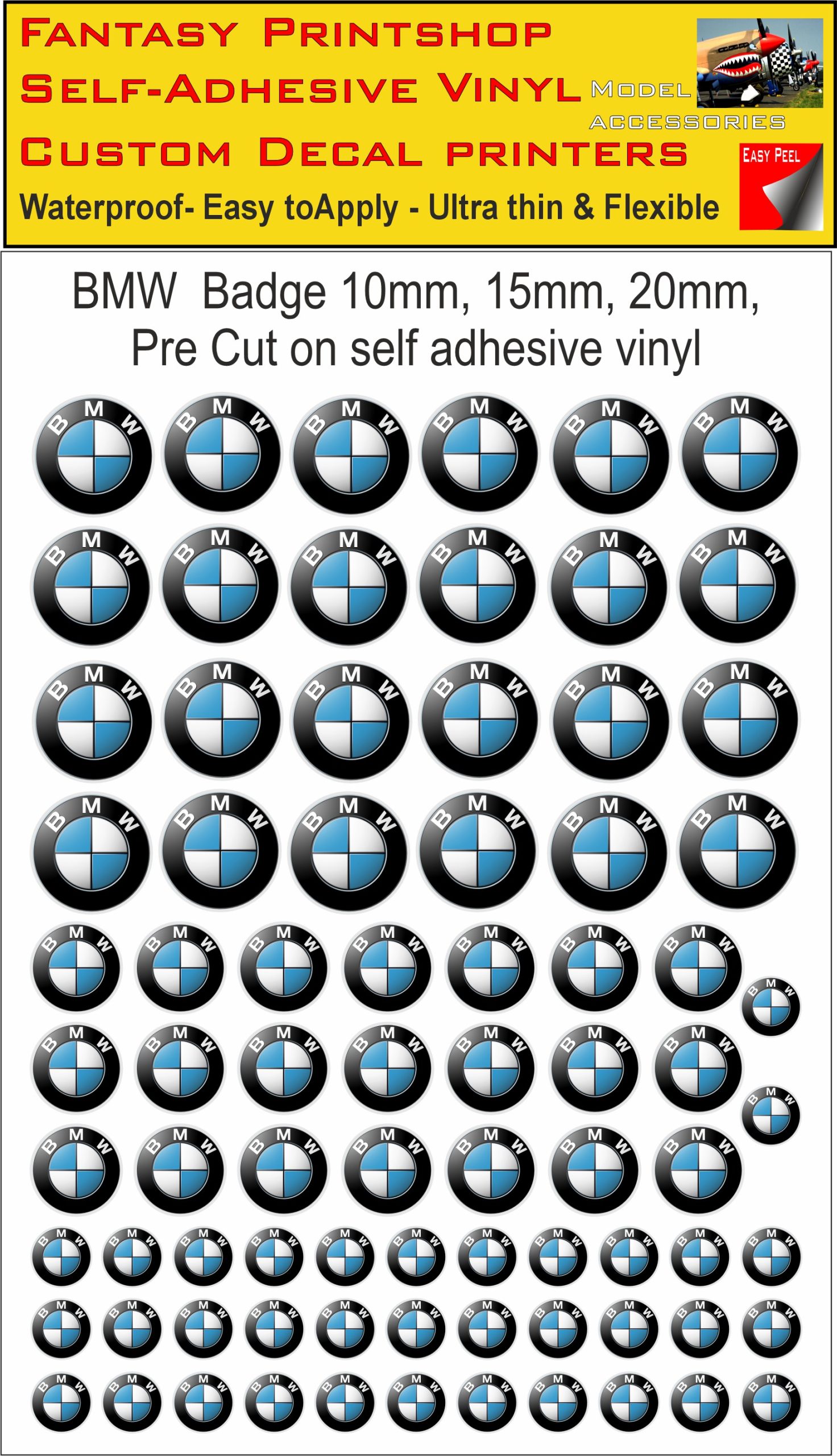 BMW slot car SCALEXTRIC CAR LOGO'S VINYL STICKERS