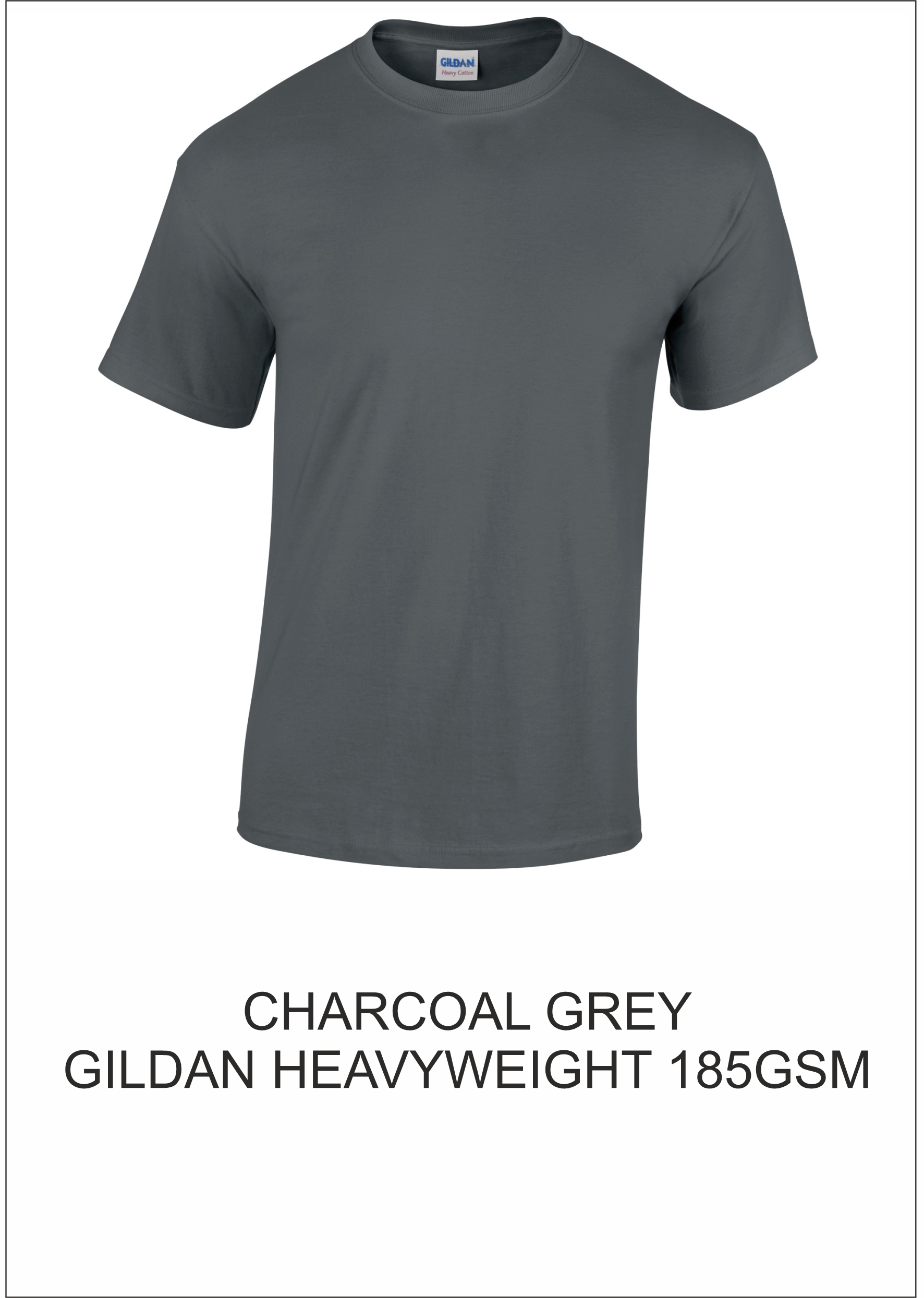 charcoal grey
GILDAN T-SHIRT 185GSM for t-shirt printing charcoal grey GILDAN T-SHIRT 185GSM for t-shirt printing