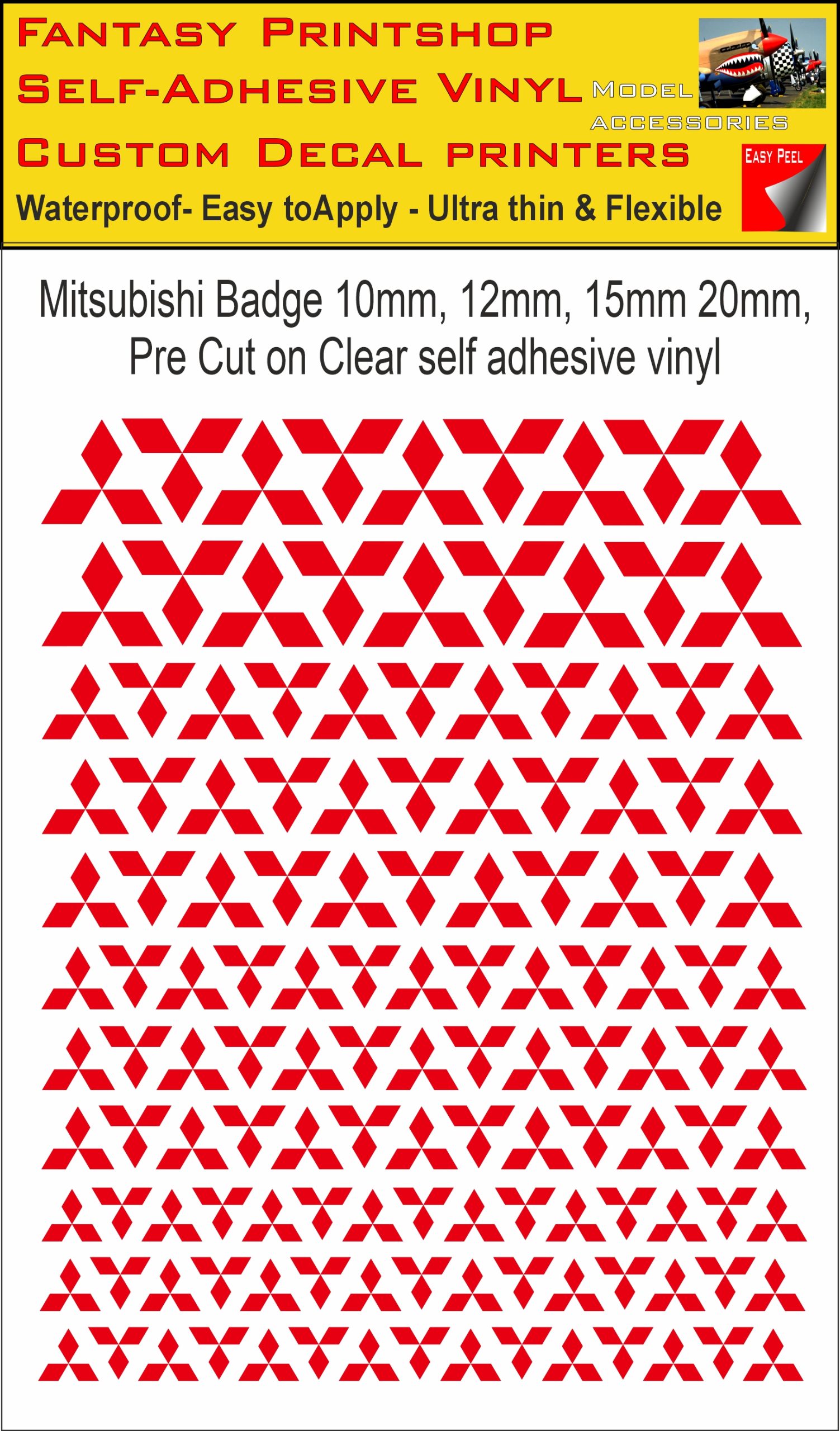 MITSUBISHI slot car SCALEXTRIC CAR LOGO'S VINYL STICKERS