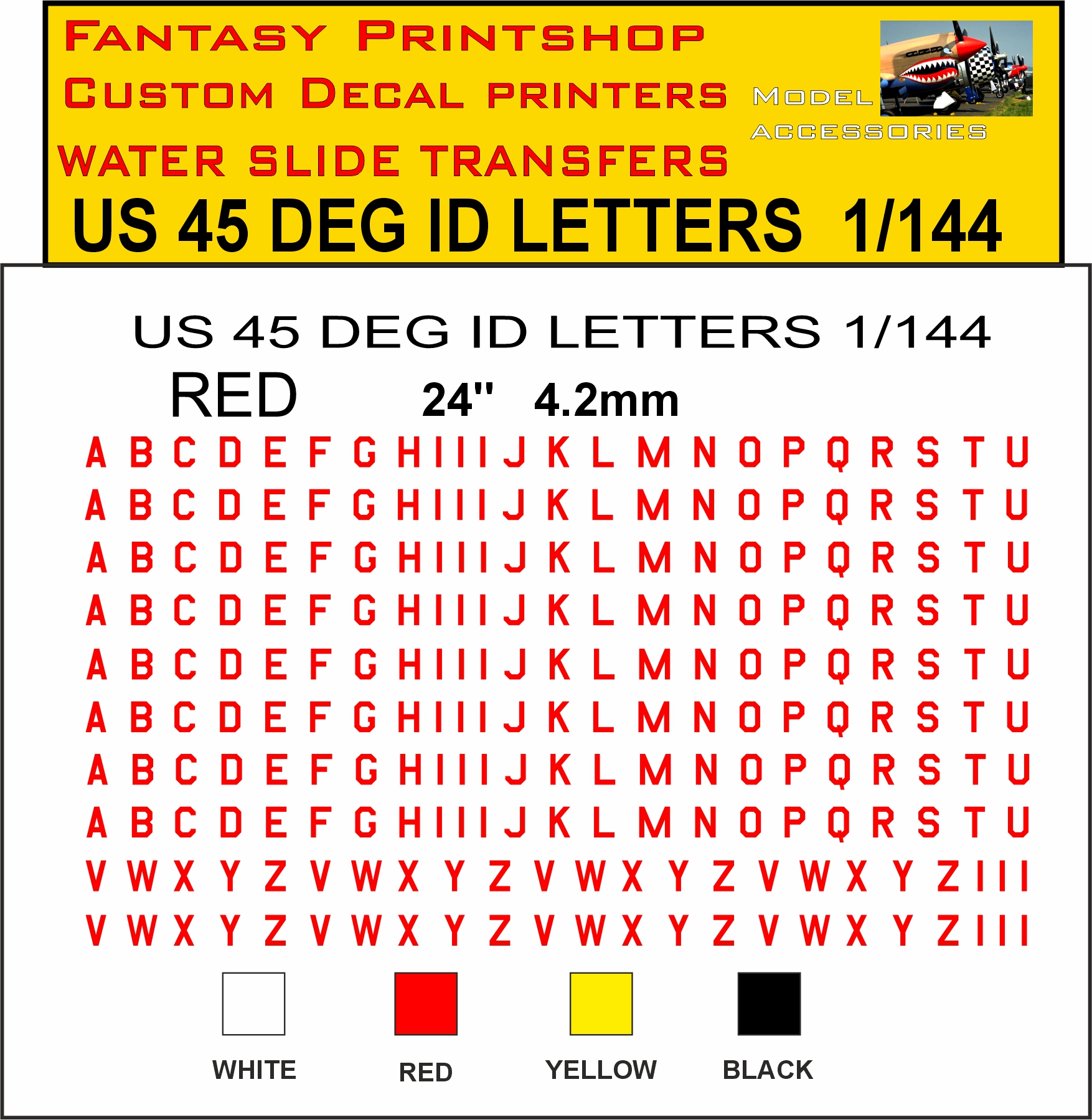 RED 24 INCH U.S 45 DEG LETTERS