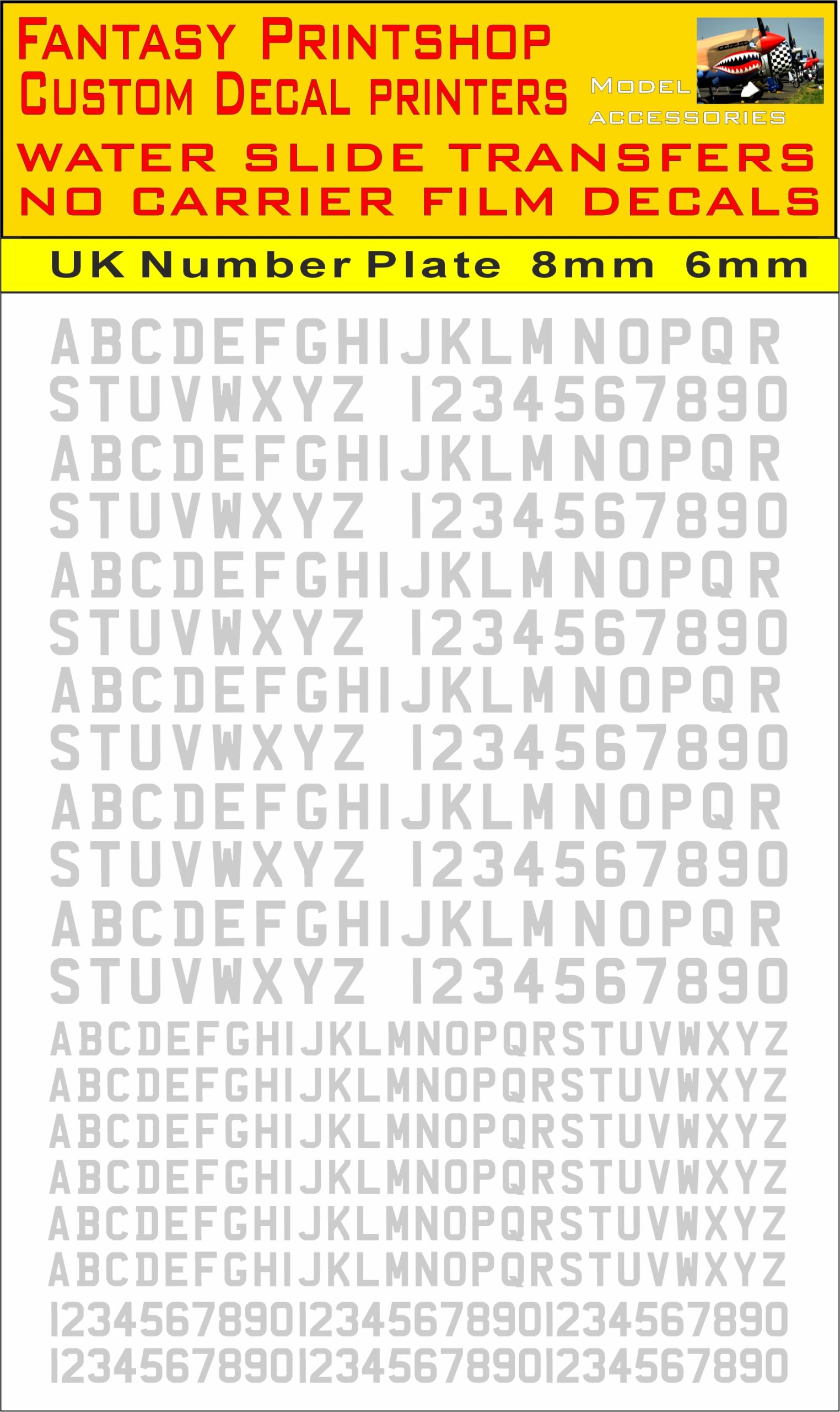 uk number plates 8-6mm grey letters numbers water side transfers decals uk number plates 8-6mm grey letters numbers water side transfers decals