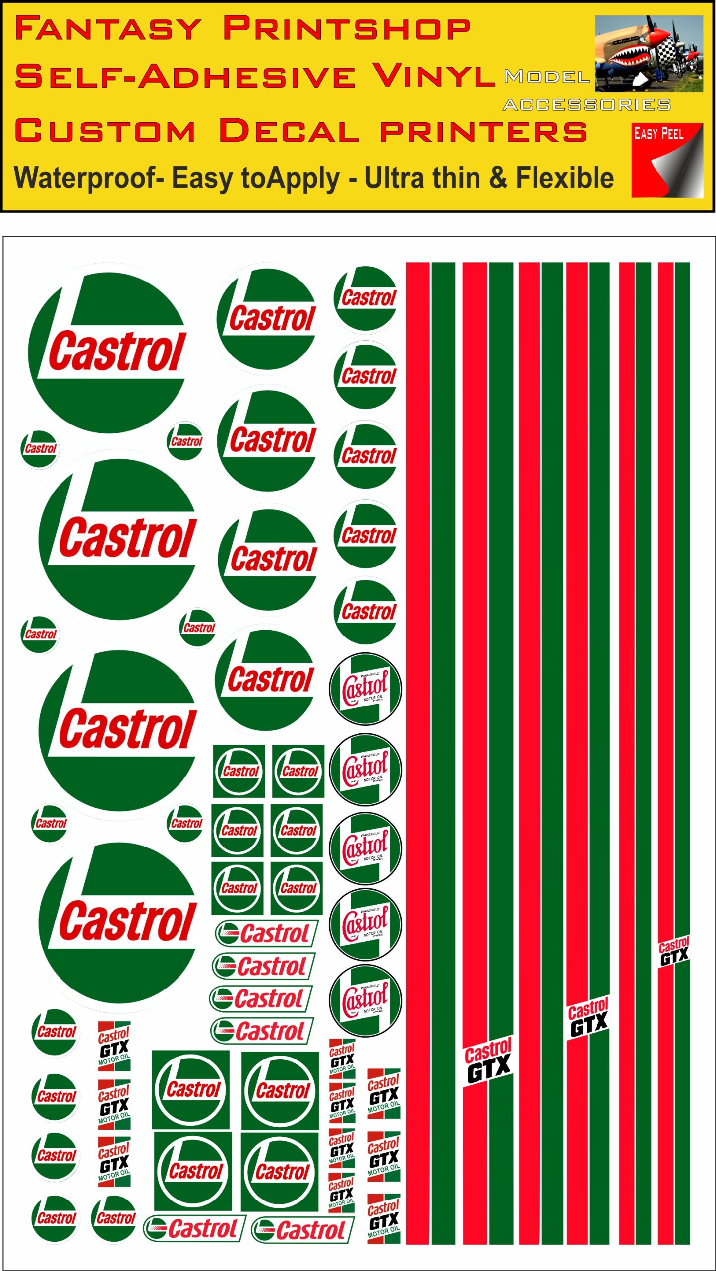 castrol RALLY STICKERS for slotcar scalexrtic castrol RALLY STICKERS for slotcar scalexrtic