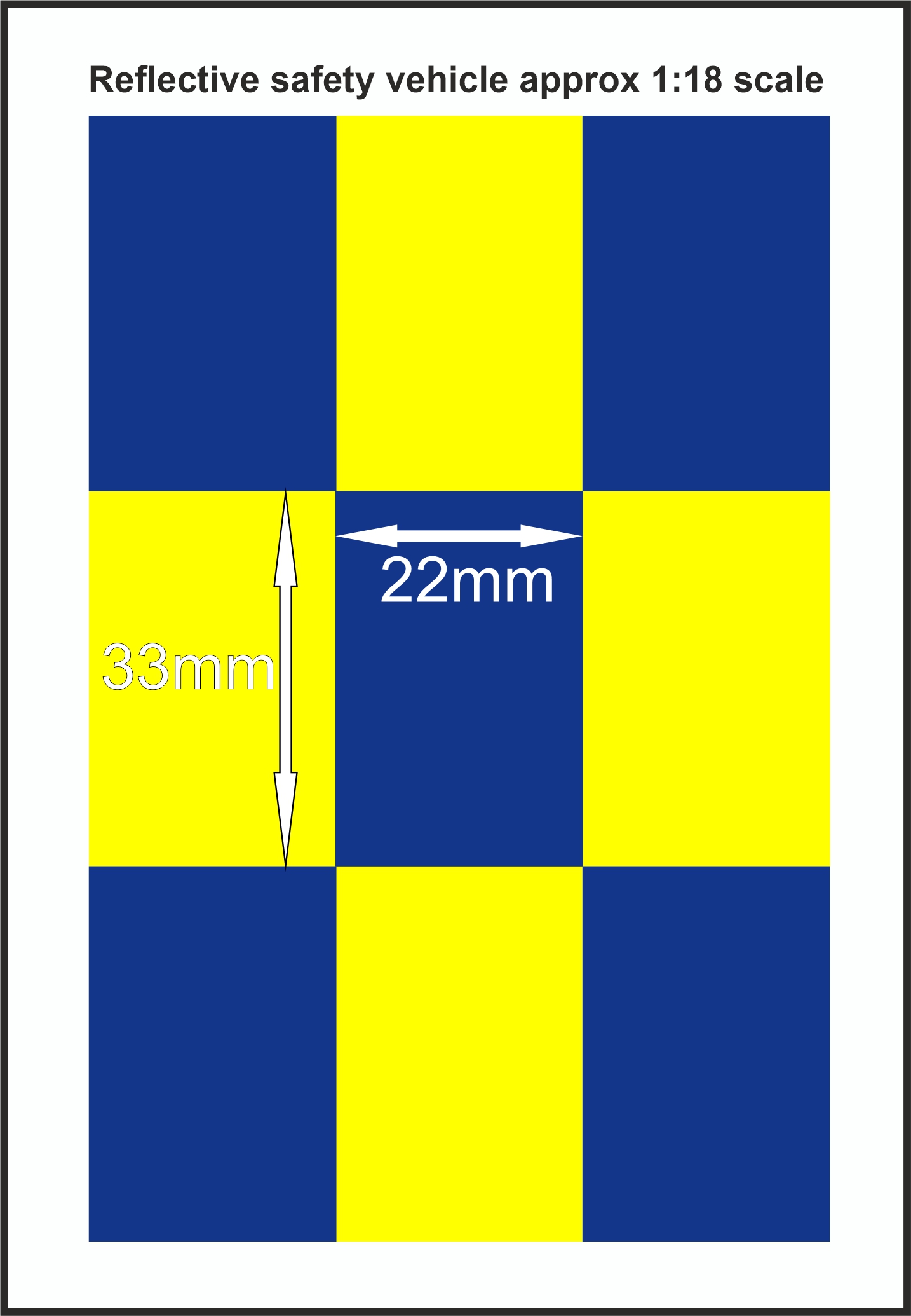 Battenburg YELLOW - BLUE 1-18 SCALE