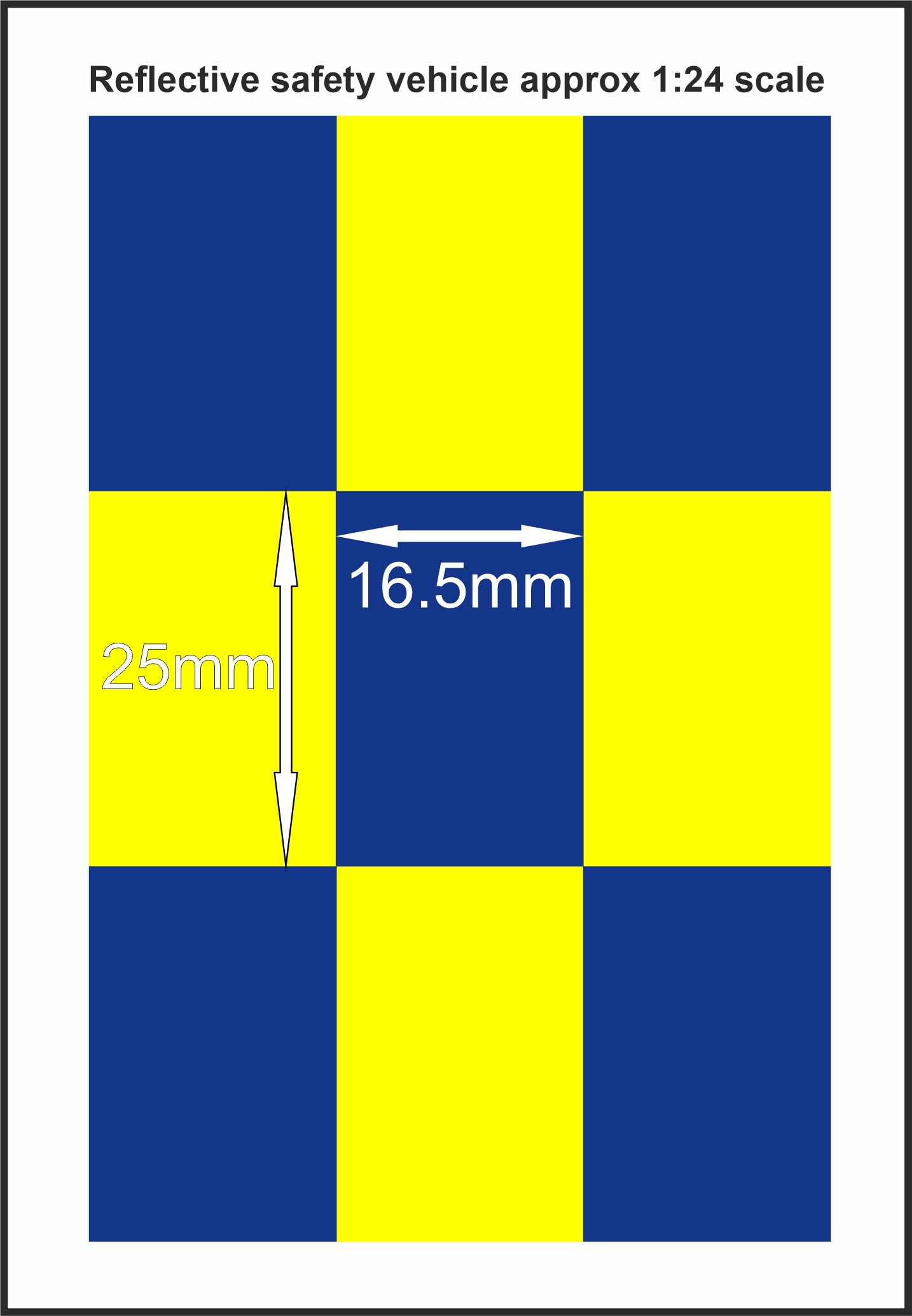 Battenburg YELLOW - BLUE 1-24 SCALE