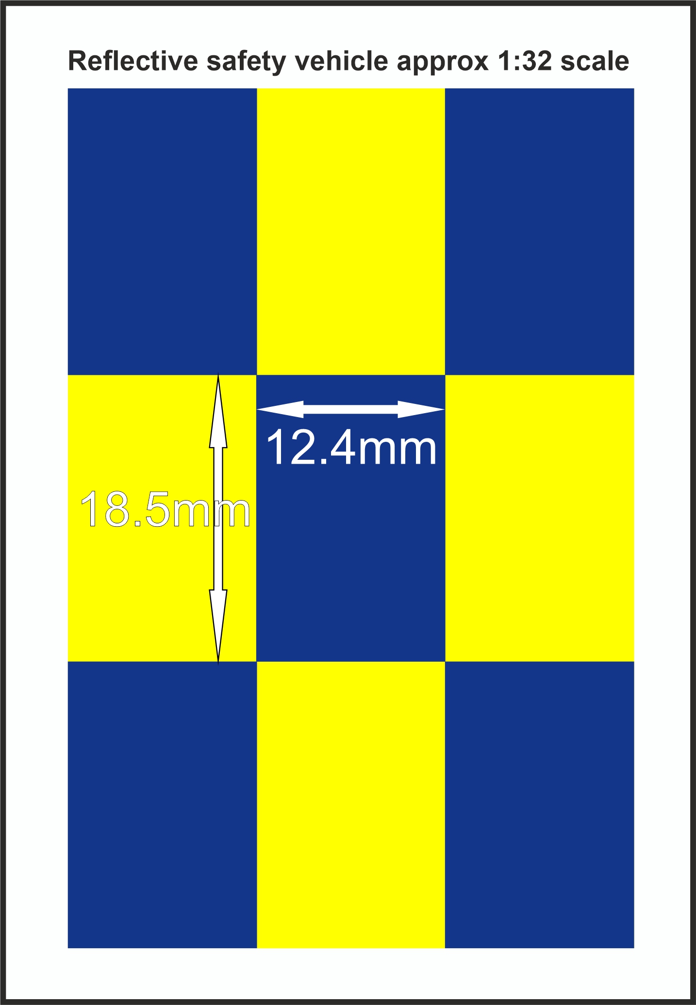Battenburg YELLOW - BLUE 1-32 SCALE