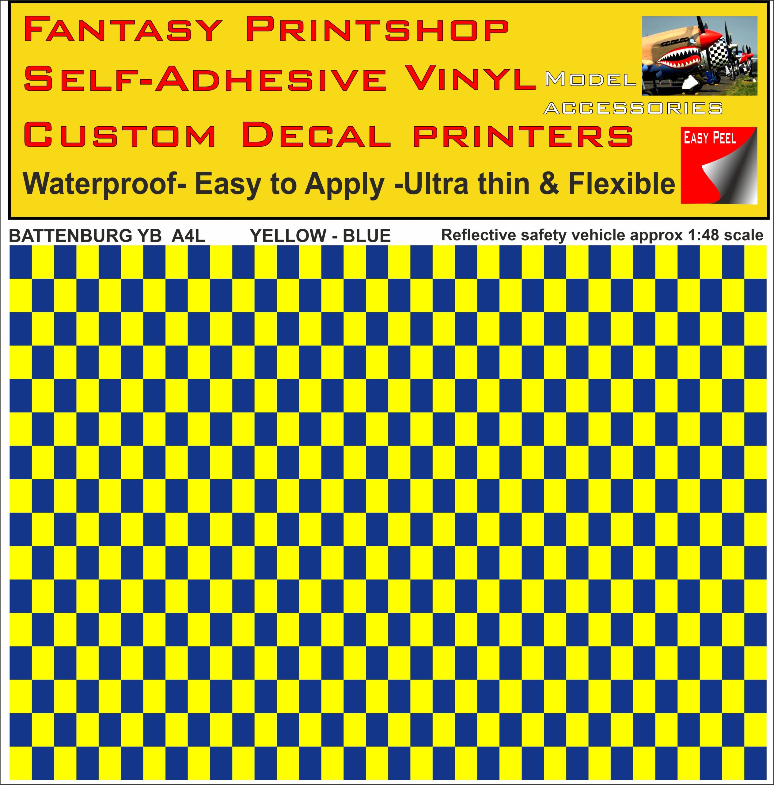 Battenburg YELLOW - BLUE A4 LANDSCAPE 1/48 SCALE Battenburg YELLOW - BLUE A4 LANDSCAPE 1/48 SCALE