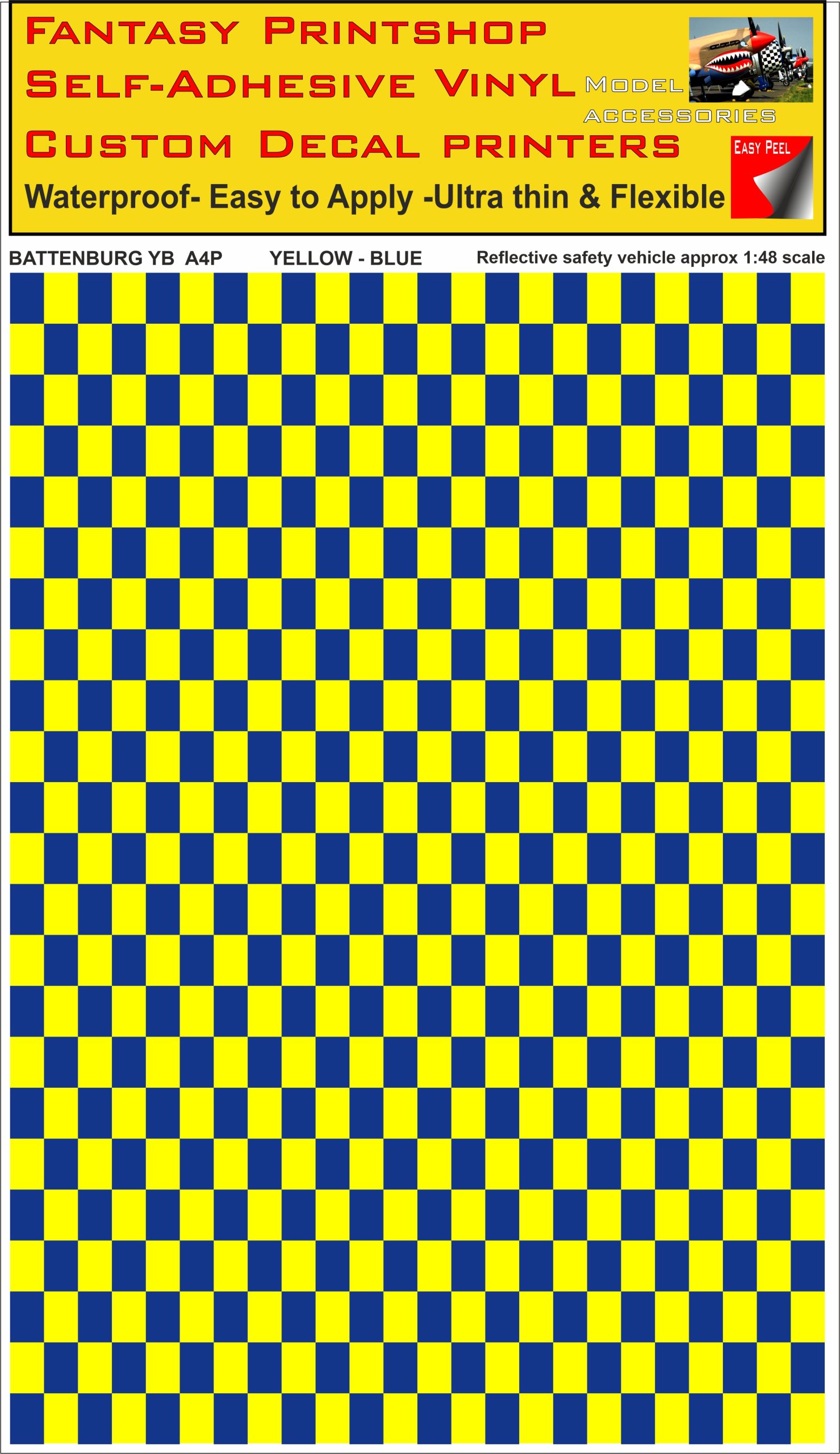 Battenburg YELLOW - BLUE A4 PORTRAIT 1/48 SCALE Battenburg YELLOW - BLUE A4 PORTRAIT 1/48 SCALE