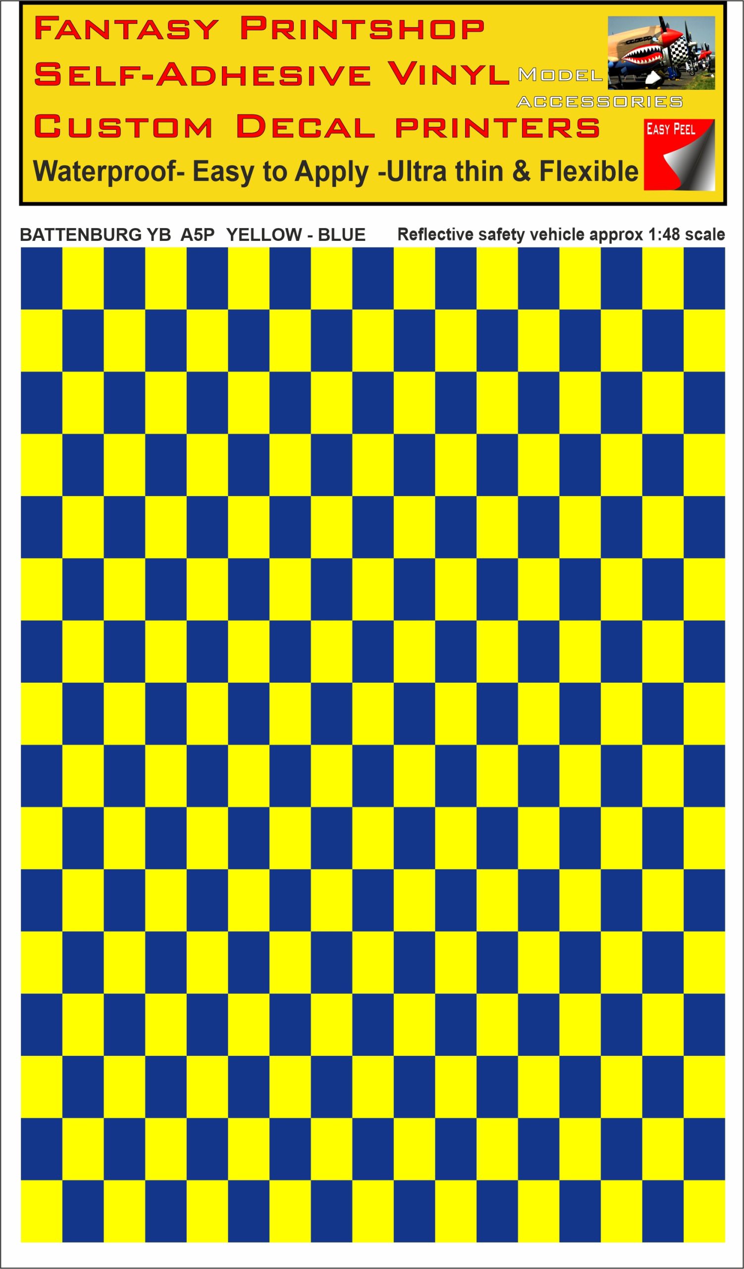 Battenburg YELLOW - BLUE A5 PORTRAIT 1/48 SCALE Battenburg YELLOW - BLUE A5 PORTRAIT 1/48 SCALE