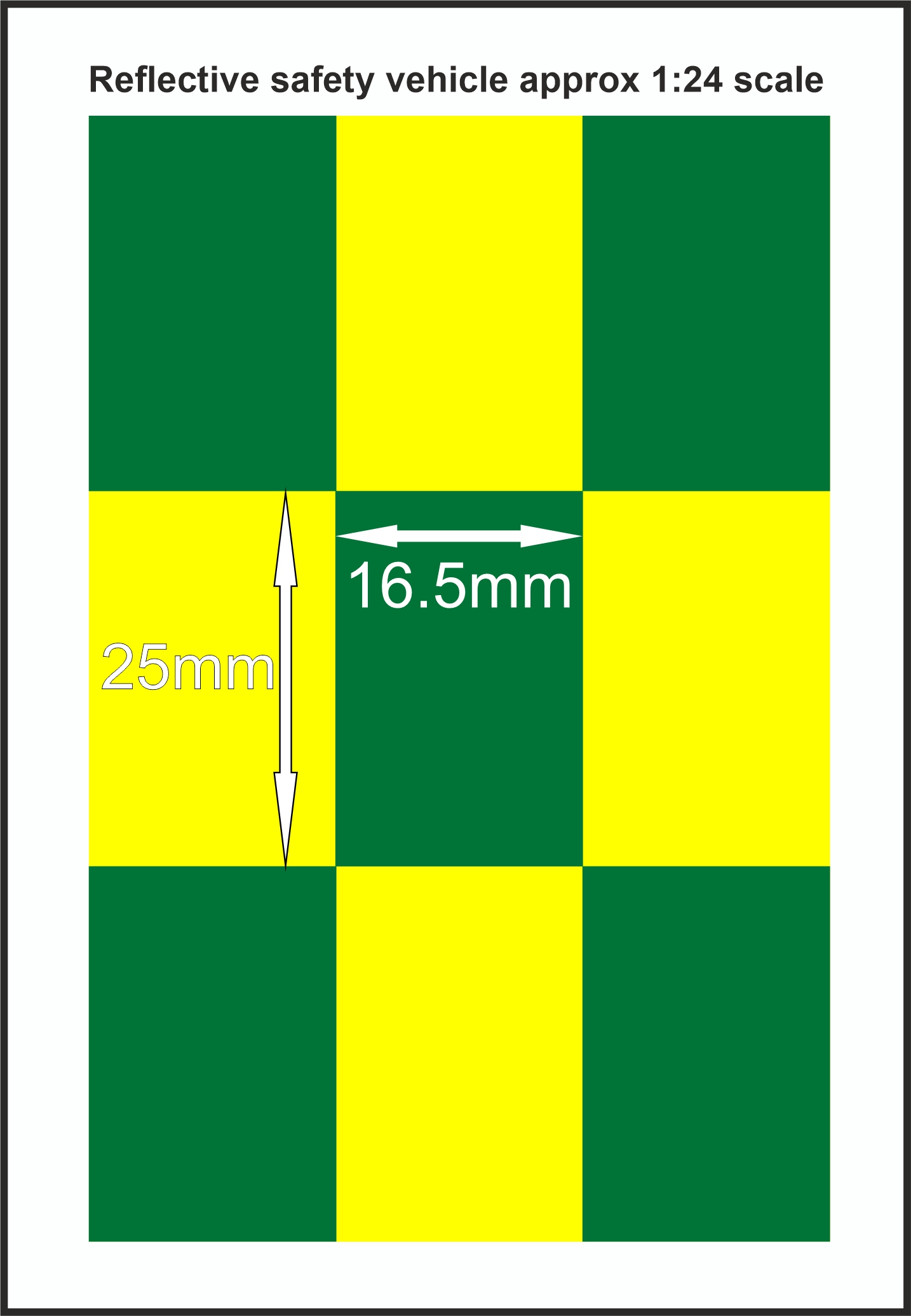 Battenburg YELLOW - GREEN 1-24 SCALE