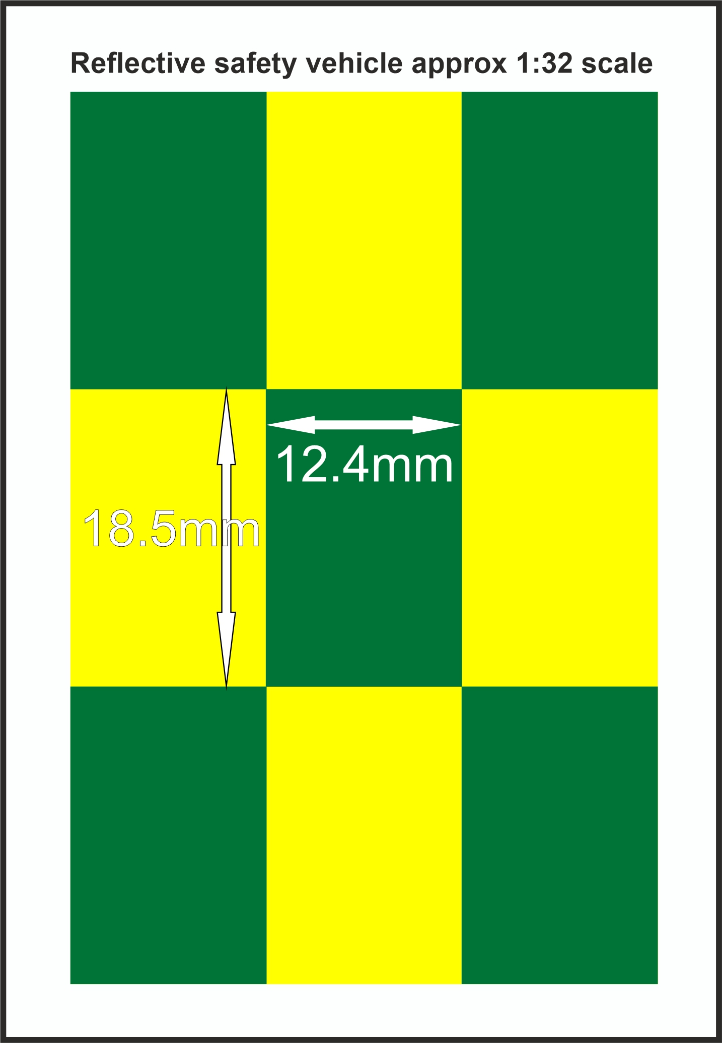 Battenburg YELLOW - green 1-32 SCALE