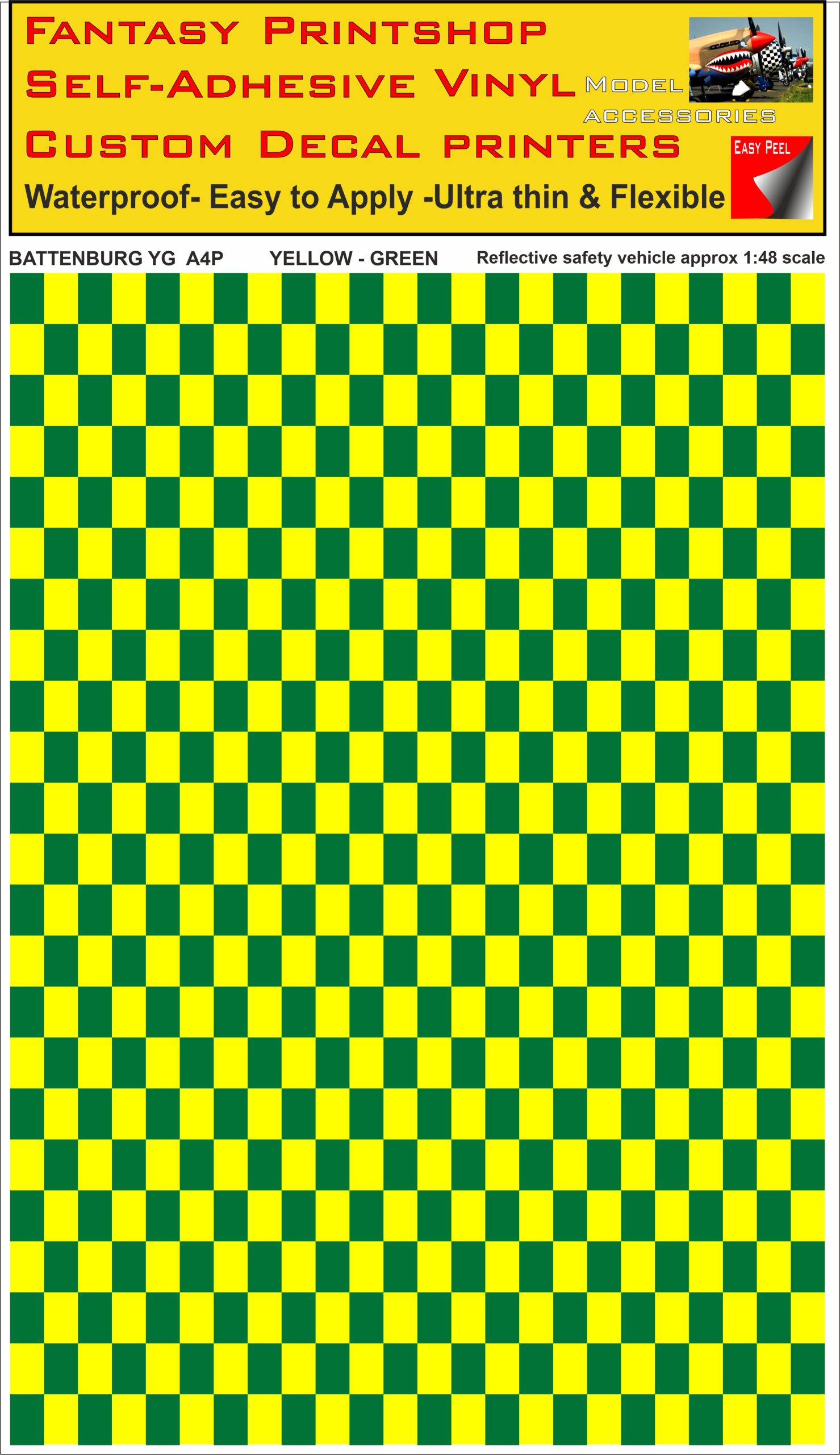 Battenburg YELLOW - GREEN A4 PORTRAIT 1/48 SCALE Battenburg YELLOW - GREEN A4 PORTRAIT 1/48 SCALE
