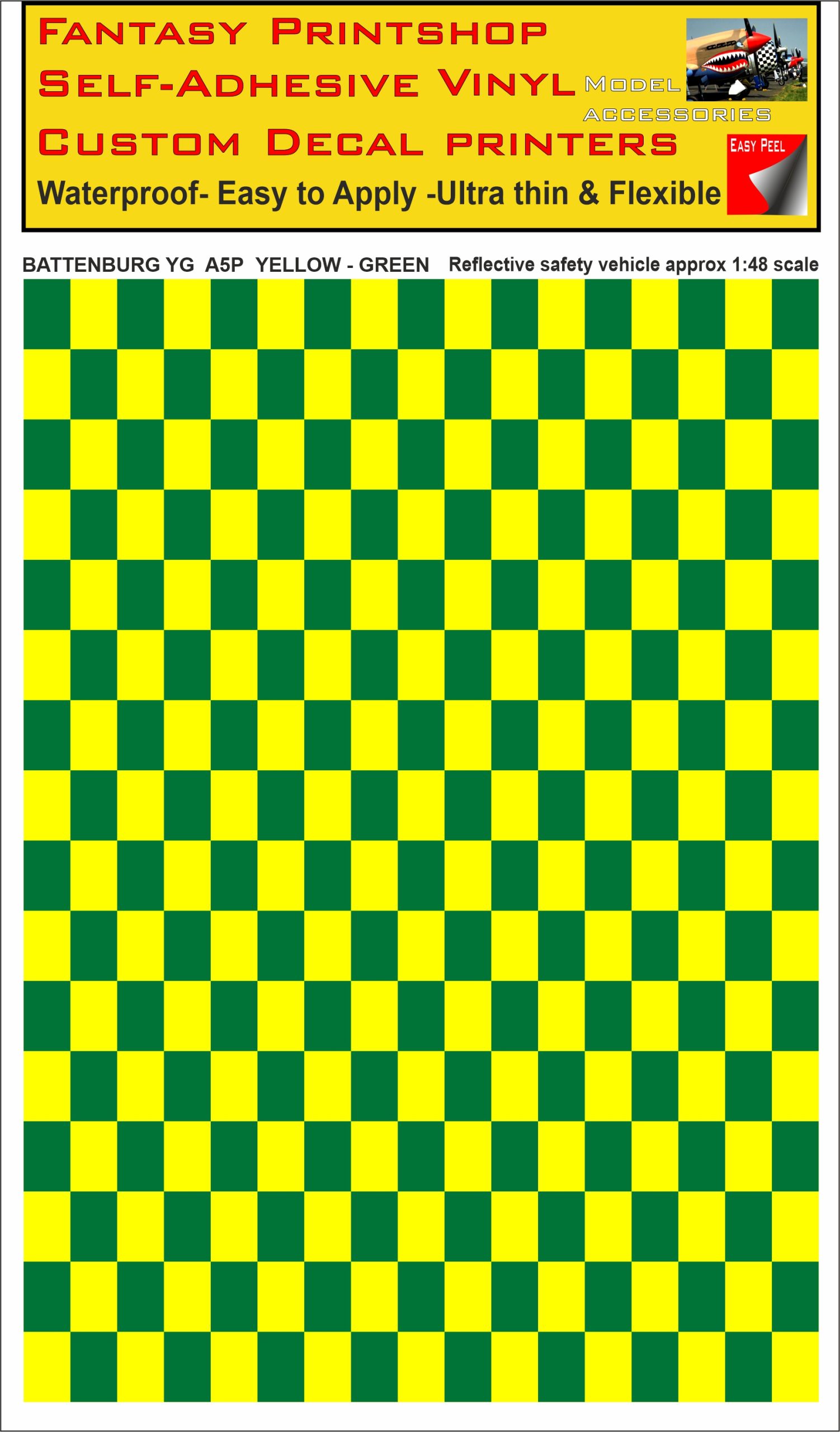 Battenburg YELLOW - GREEN A5 PORTRAIT 1/48 SCALE Battenburg YELLOW - GREEN A5 PORTRAIT 1/48 SCALE